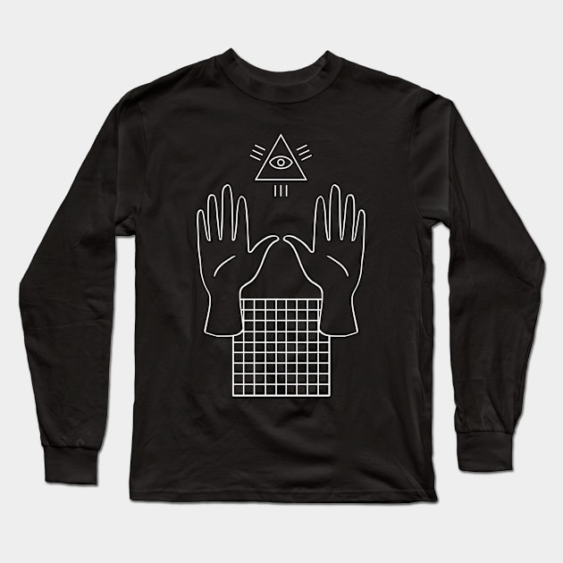 Occult Illuminati Aesthetic Vaporwave Long Sleeve T-Shirt by MeatMan